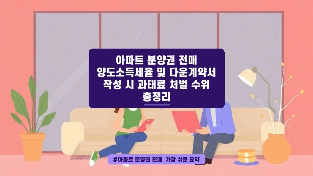 분양권 전매 양도세와 다운계약서 주의사항, 한눈에 정리해 드려요