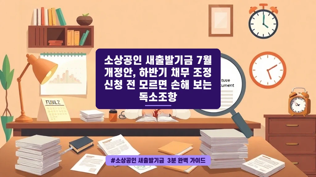새출발기금 7월 개정안, 놓치면 후회할 조건들