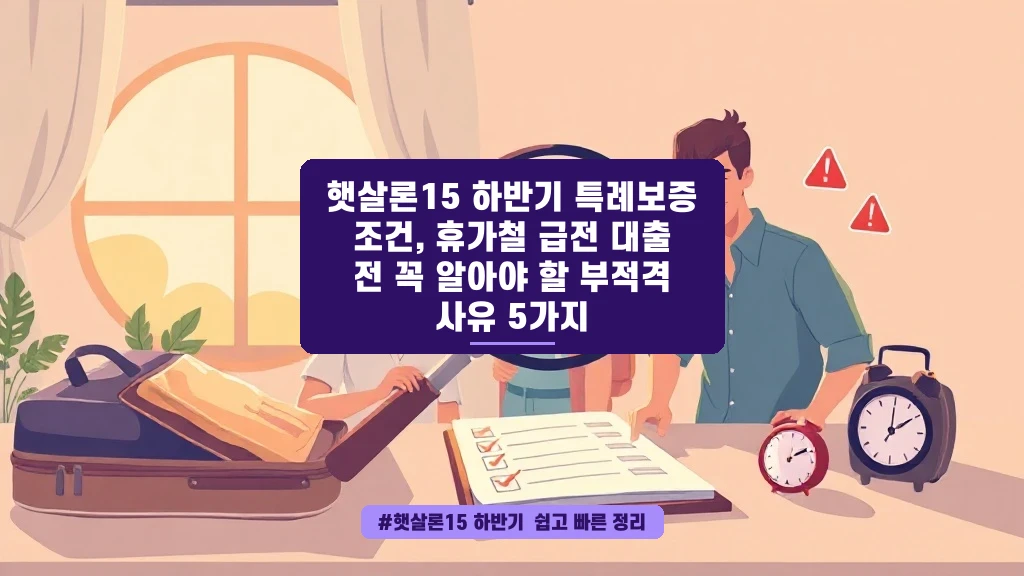 휴가철 급전 대출, 햇살론15 신청 전 꼭 확인할 부적격 사유