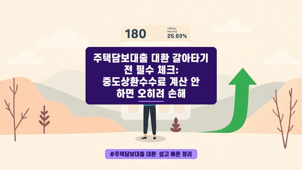 대출 갈아타기? 중도상환수수료 계산 안 하면 큰일 나요!