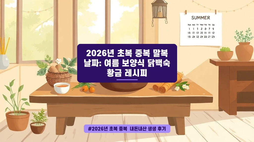 올해 초복 중복 말복 날짜와 닭백숙 황금 레시피 공유해요