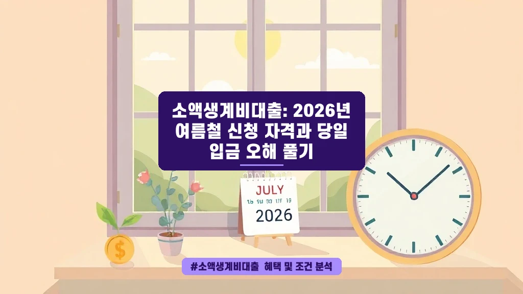 여름철 급전 필요할 때, 소액생계비대출 당일 입금 받는 법