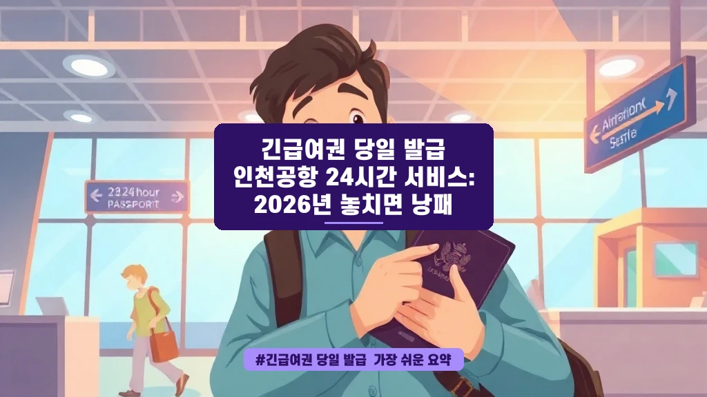 여권 만료 임박? 인천공항 24시간 긴급여권 당일 발급 꿀팁