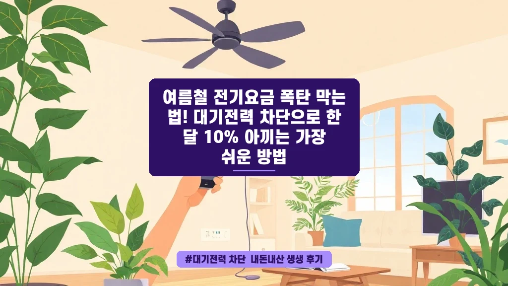 여름 전기요금 폭탄 막는 초간단 대기전력 차단 꿀팁