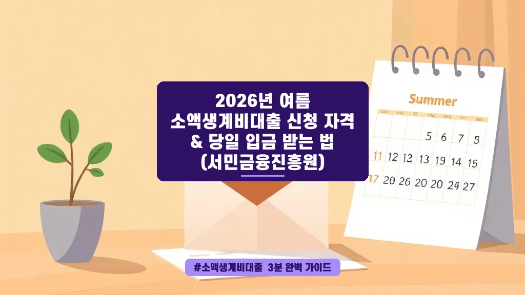여름철 생계비 걱정 끝! 소액생계비대출 당일 입금 후기