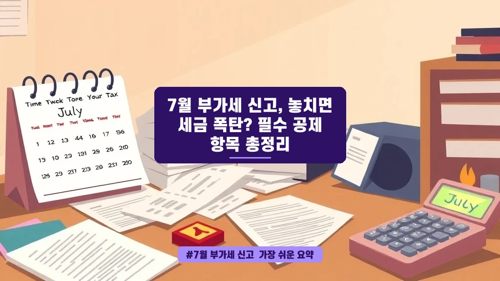 7월 부가세 신고, 이거 하나만 챙겨도 세금 폭탄 막아요