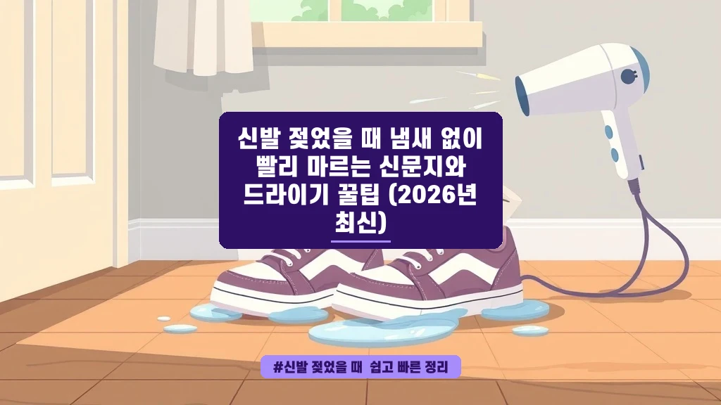 비 오는 날 젖은 신발 냄새 없이 말리는 신문지 꿀팁