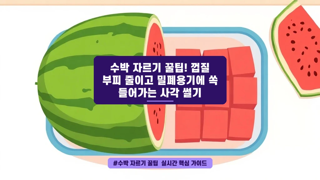 수박 자르기 꿀팁! 껍질 부피 확 줄이는 사각 썰기