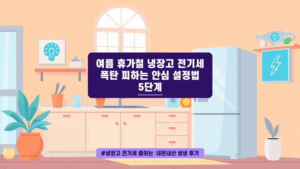 여름휴가 냉장고 전기세 폭탄 막는 꿀팁 (2026년 ver.)