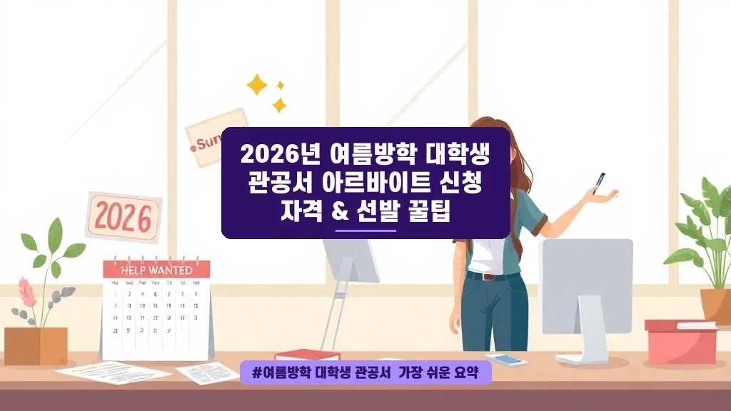 여름방학 관공서 알바 신청 자격 & 꿀팁 (2026)