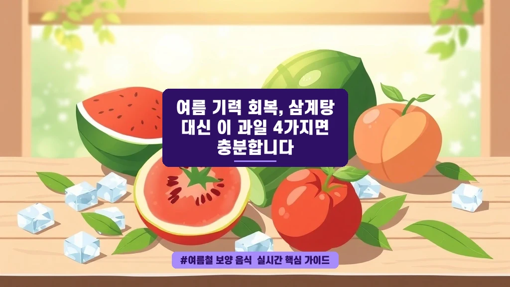 여름 기력 회복, 삼계탕 말고 이 과일 4가지가 대박이었어요