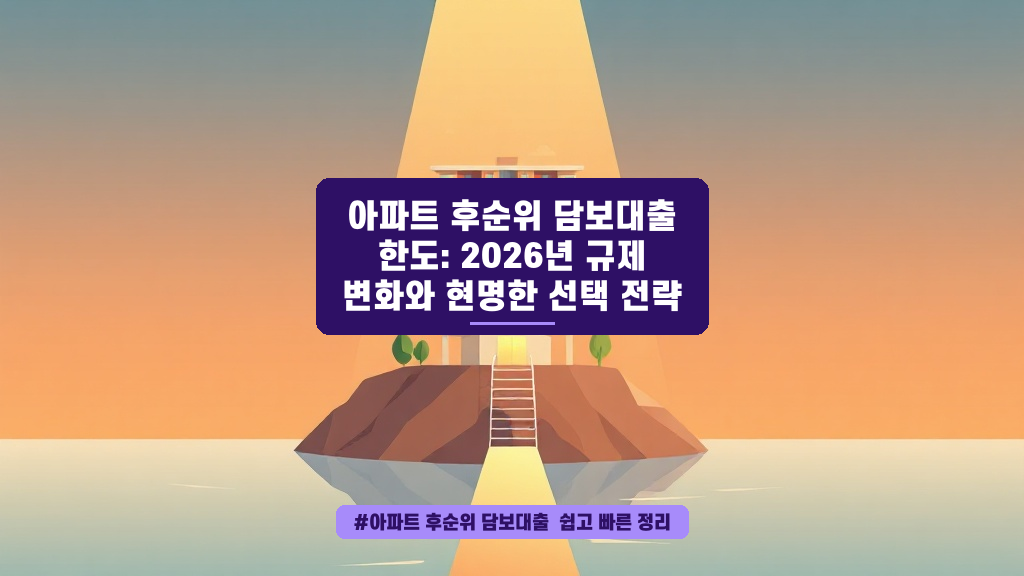 아파트 후순위 담보대출, 한도와 이자료 현명하게 알아보기 (2026년 06월)