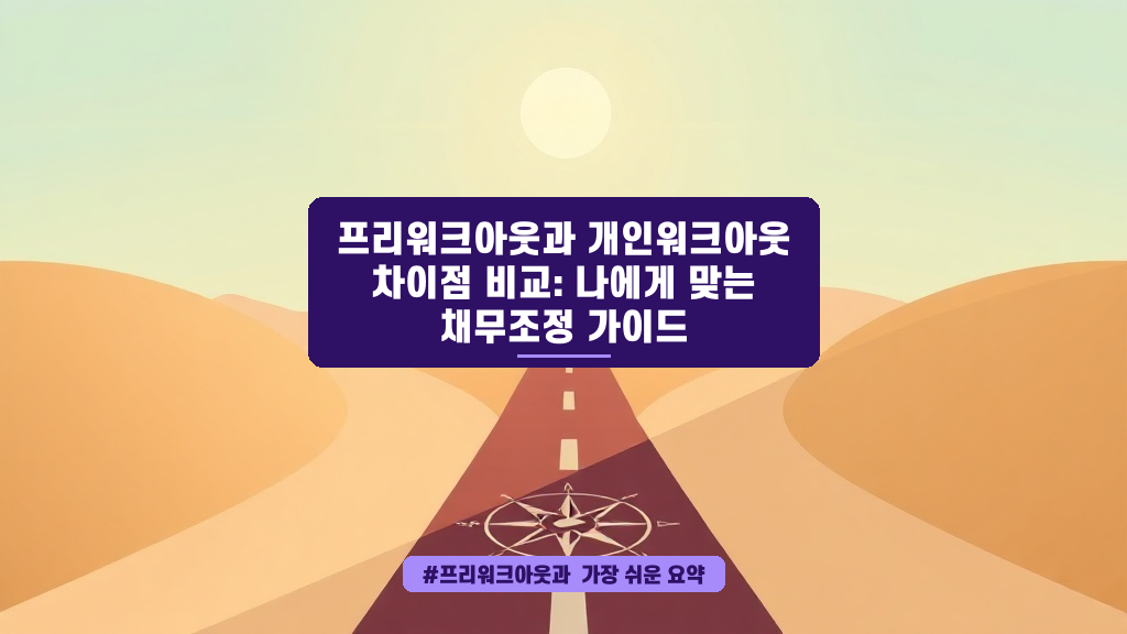 프리워크아웃 vs 개인워크아웃, 나에게 맞는 채무조정 방법은?