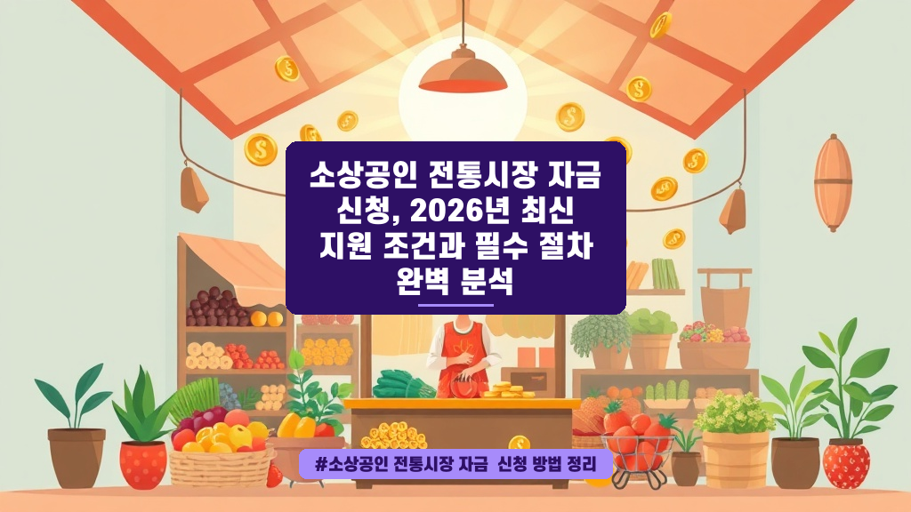 전통시장 사장님들 주목! 2026년, 사업 자금 지원받는 법 총정리