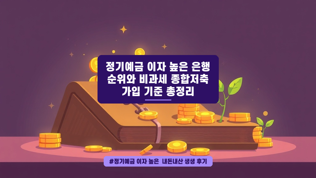 2026년 6월 돈 불리기! 최고 이자 정기예금 은행 순위와 비과세 조건 총정리