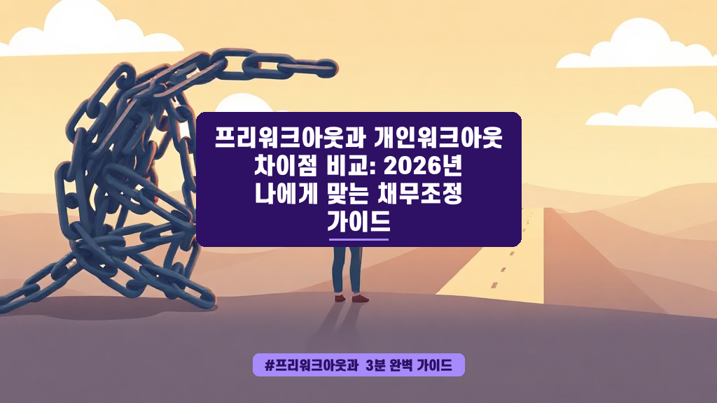 프리워크아웃 vs 개인워크아웃? 나에게 맞는 채무조정 완벽 가이드 (2026년 06월)