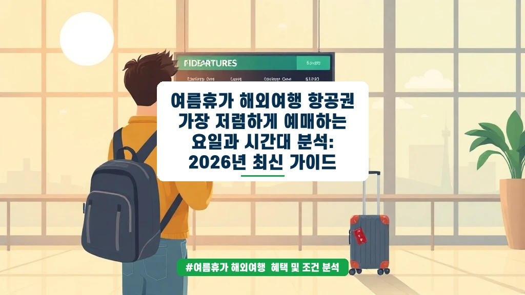 여름휴가 항공권, 이 요일과 시간대가 가장 싸다? 2026년 최신 분석