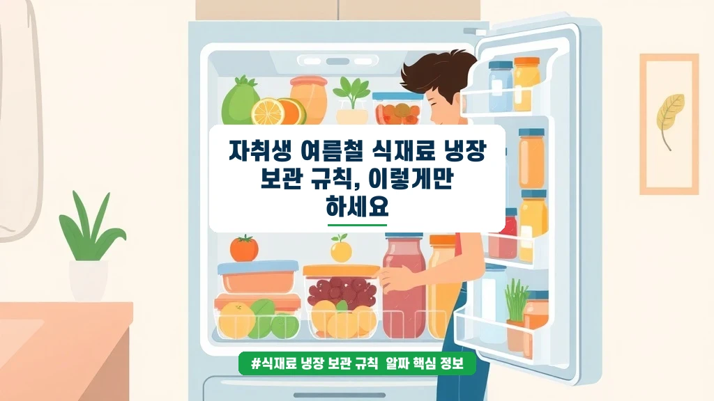 자취생 여름 필수! 식재료 냉장고 위치별 보관 꿀팁