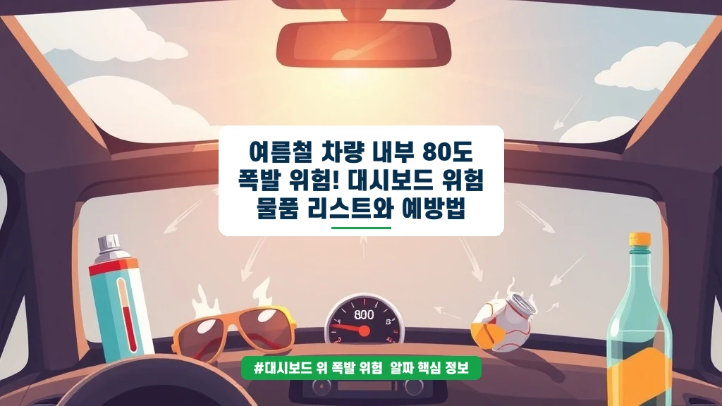여름철 차량 내부 80도 폭발 위험! 대시보드 위에 두면 안 되는 물건