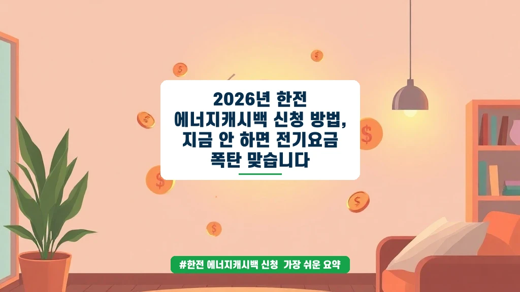 전기요금 아끼는 캐시백, 신청 안 하면 손해입니다