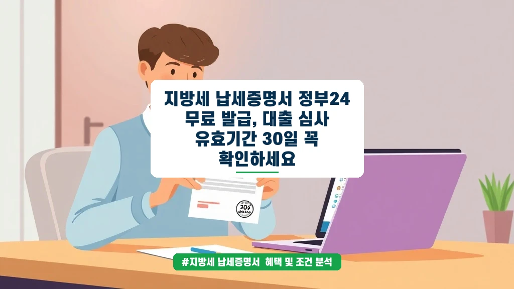 지방세 납세증명서 정부24 무료 발급, 대출 심사 유효기간 꼭 확인하세요