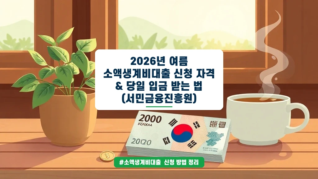 여름철 소액생계비대출 신청, 당일 입금 가능할까?