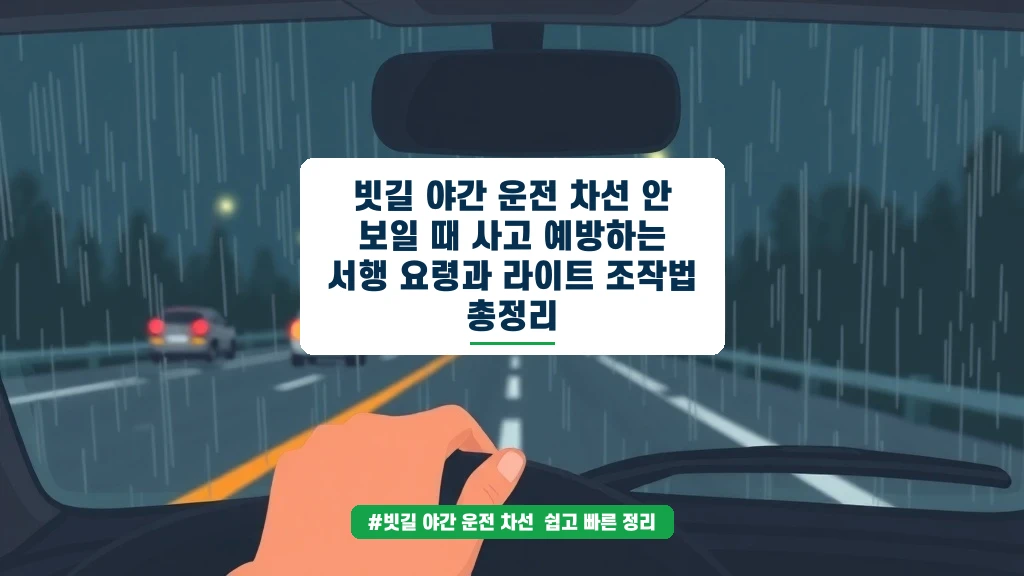빗길 야간 운전, 차선이 안 보일 때 이렇게 하세요