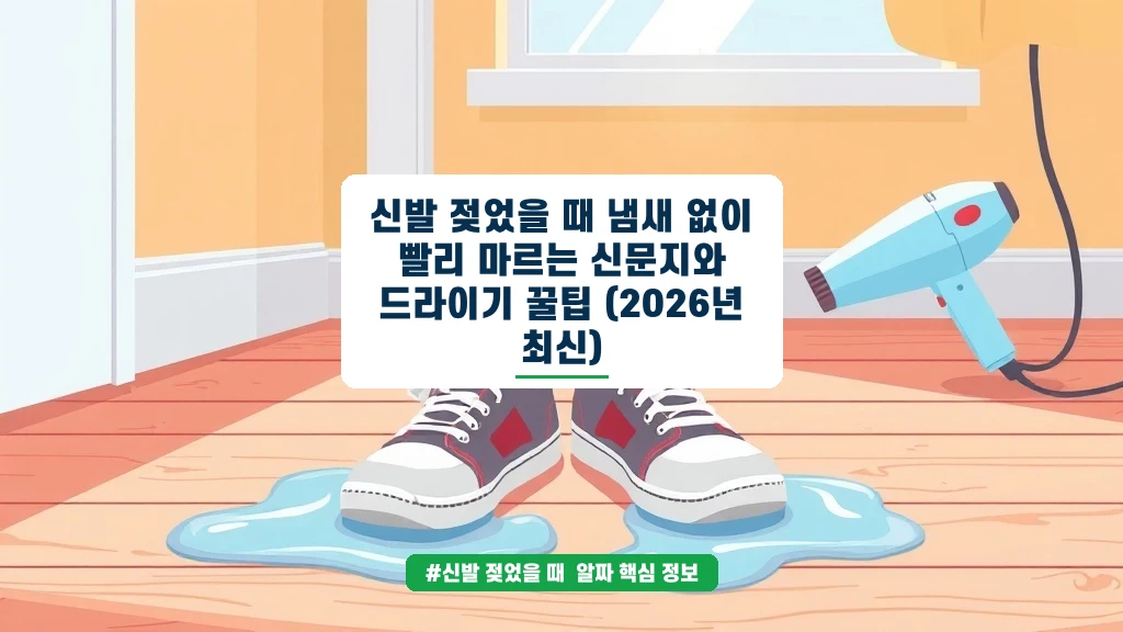 젖은 신발 냄새 없이 말리는 신문지와 드라이기 꿀팁