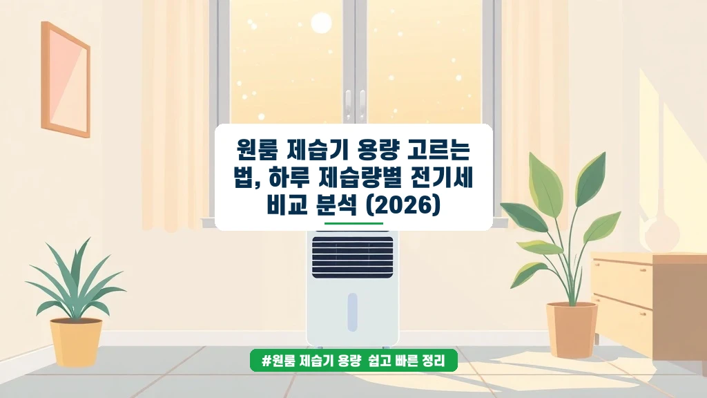 원룸 제습기 용량 고르는 법, 전기세 폭탄 피하는 꿀팁
