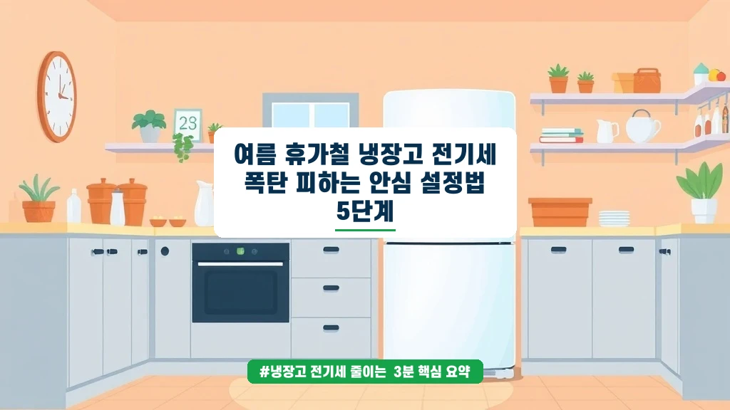 여름휴가 냉장고 전기세 폭탄 피하는 안심 설정 꿀팁