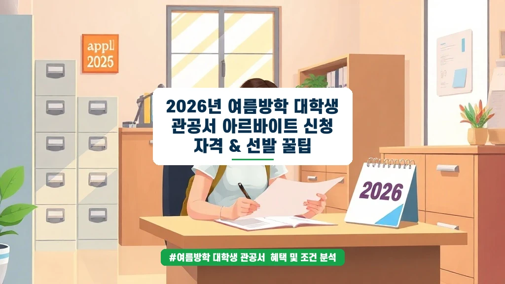 여름방학 관공서 알바 신청 전 꼭 알아야 할 꿀팁