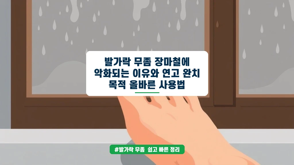 장마철 발가락 무좀, 연고만 바른다고 낫지 않습니다