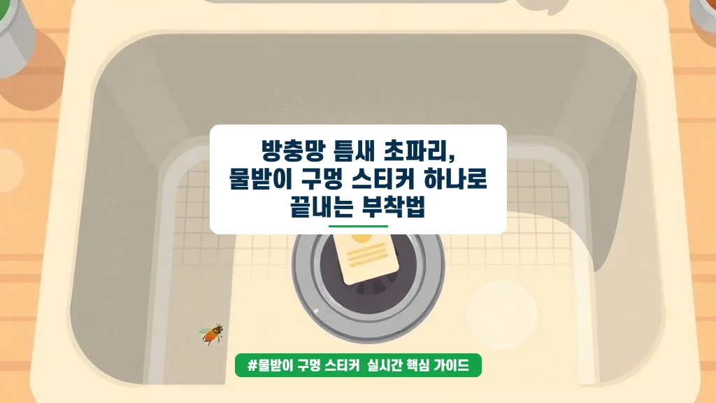 방충망 틈새 초파리, 이제 물받이 구멍 스티커로 막아보세요
