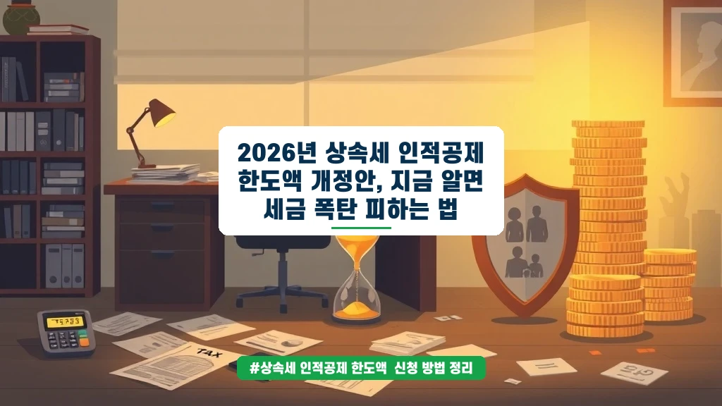 상속세 인적공제 개정안, 자녀 1인당 5억? 부담 확 줄어듭니다