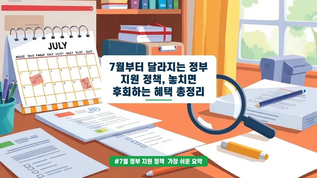 7월부터 달라지는 정부 지원, 놓치면 후회할 3가지