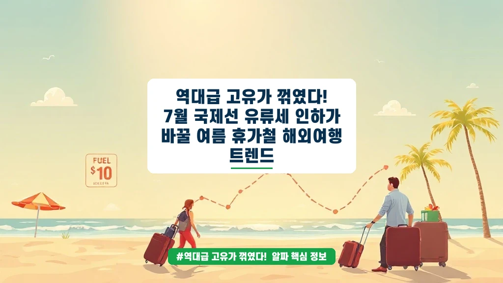 7월 유류세 인하, 여름 해외여행 필수 체크리스트