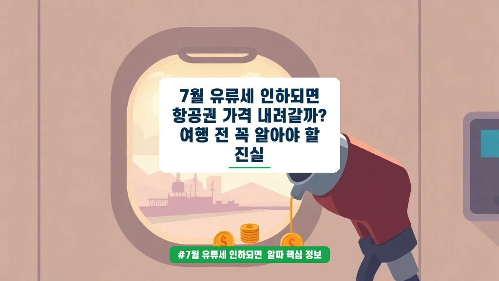 7월 유류세 인하, 항공권 가격 진짜 내려갈까? 꼭 알아야 할 진실