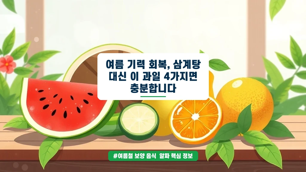 여름 기력 회복, 삼계탕 말고 이 과일 4가지면 끝!