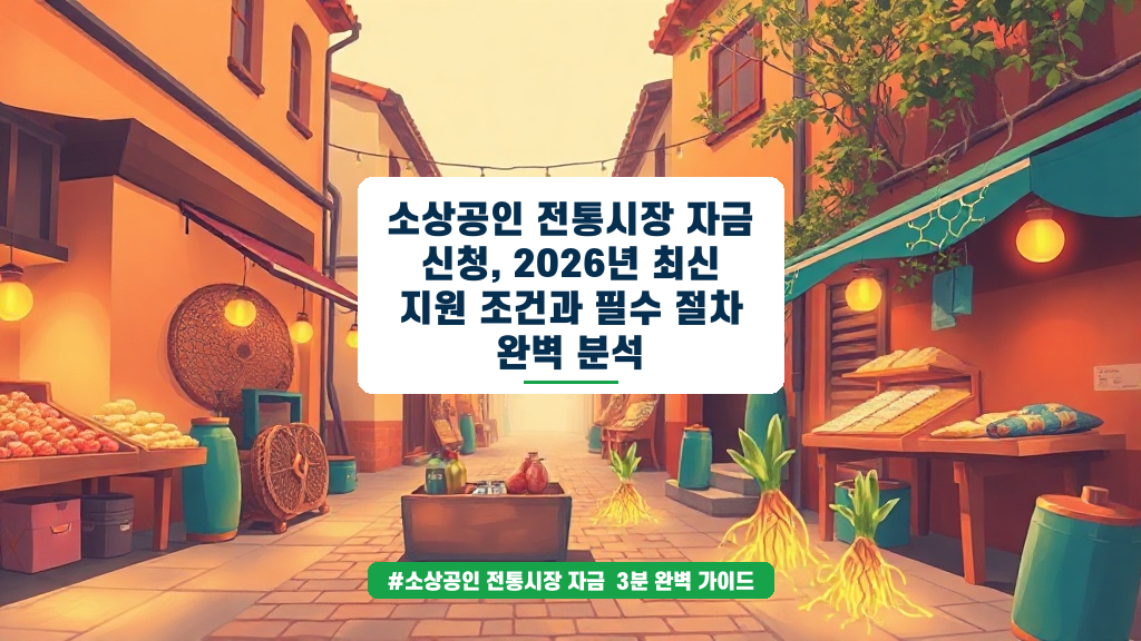 💰소상공인 자금 지원? 전통시장 상생성장지원금 자격 조건 완벽 분석