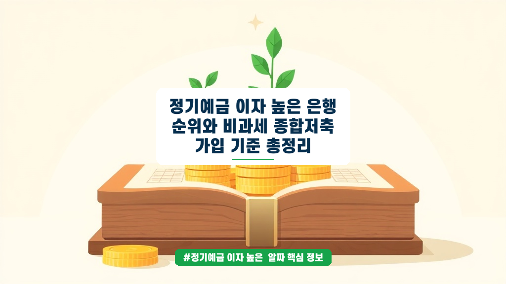 2026년 6월 최신! 정기예금 고금리 은행과 비과세 조건 완벽 정리