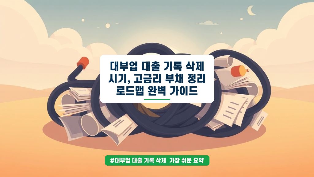 대부업 대출 기록 삭제와 고금리 빚 해결! 나에게 맞는 대환대출 완벽 가이드
