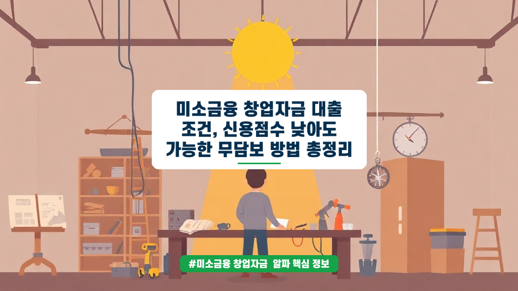 신용점수 걱정 없이 창업 자금 마련하는 미소금융 완벽 가이드