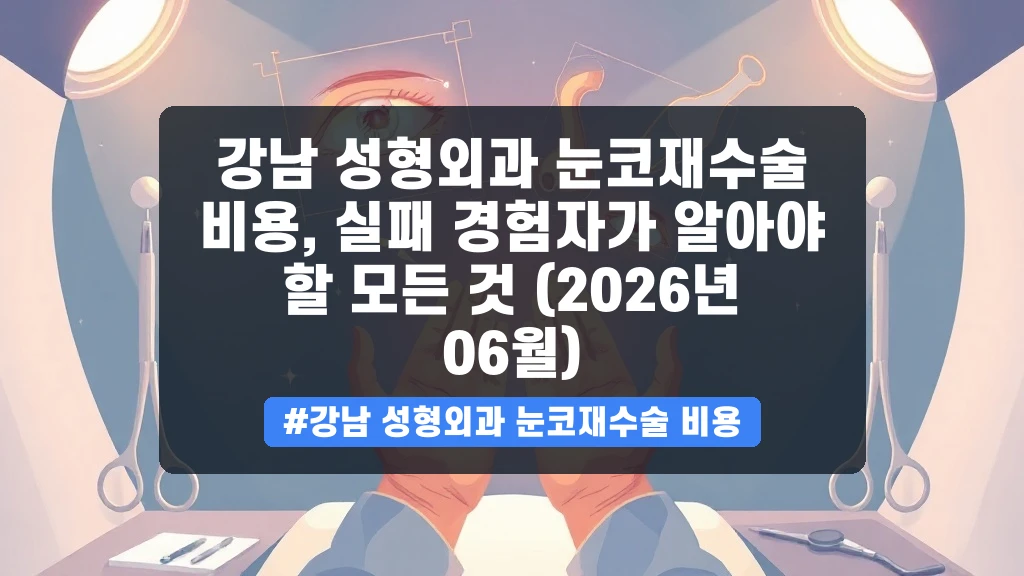 강남 성형외과 눈코재수술 비용, 실패 경험자가 알아야 할 모든 것 (2026년 06월) 안내