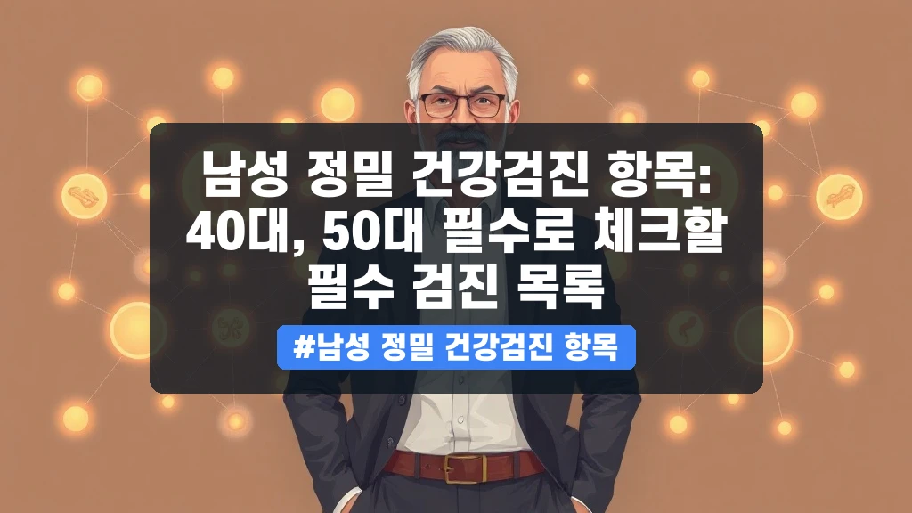 남성 정밀 건강검진 항목: 40대, 50대 필수로 체크할 필수 검진 목록 안내