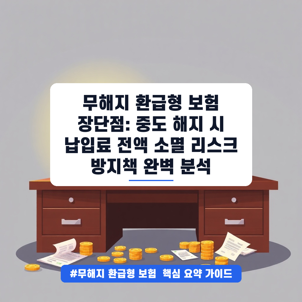 무해지 환급형 보험 장단점: 중도 해지 시 납입료 전액 소멸 리스크 방지책 완벽 분석 안내