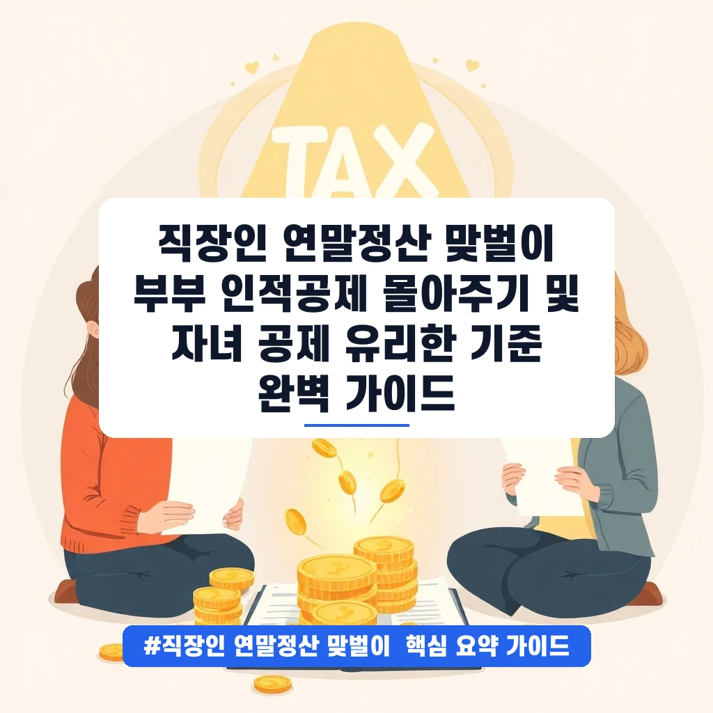 직장인 연말정산 맞벌이 부부 인적공제 몰아주기 및 자녀 공제 유리한 기준 완벽 가이드 안내