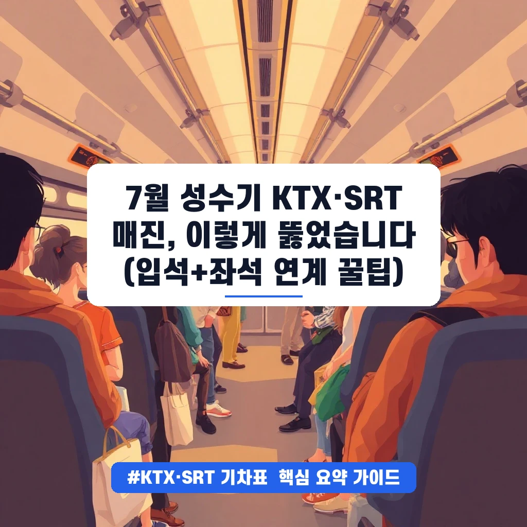 7월 성수기 KTX·SRT 매진, 이렇게 뚫었습니다 (입석+좌석 연계 꿀팁) 안내