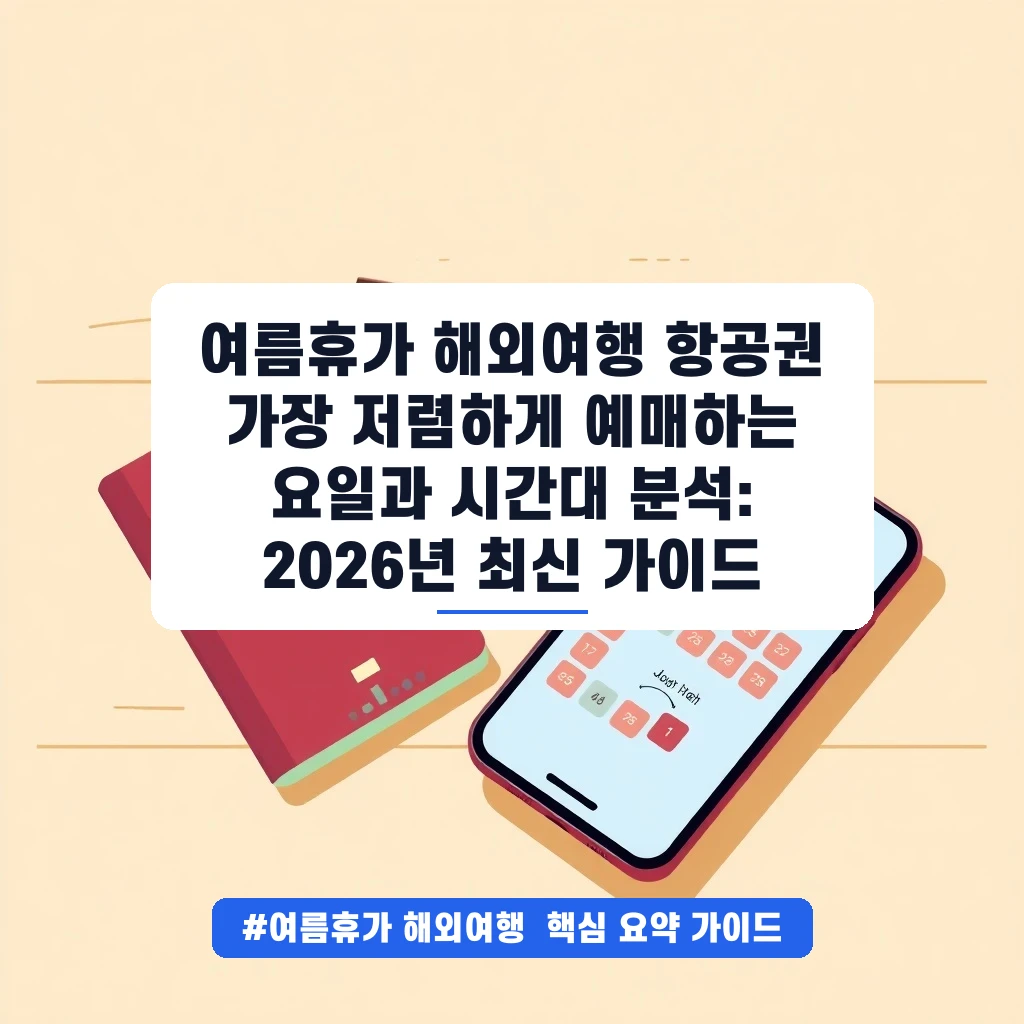 여름휴가 해외여행 항공권 가장 저렴하게 예매하는 요일과 시간대 분석: 2026년 최신 가이드 안내