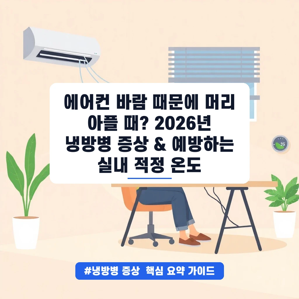 에어컨 바람 때문에 머리 아플 때? 2026년 냉방병 증상 & 예방하는 실내 적정 온도 안내