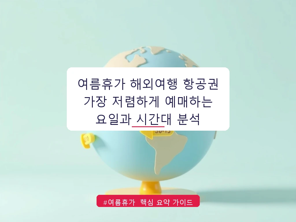 여름휴가 해외여행 항공권 가장 저렴하게 예매하는 요일과 시간대 분석 안내 가이드 (클릭 시 원문 이동)